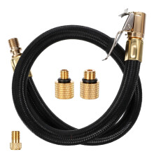 Jxiwfvl 15'' Tire Inflator Extension Hose, Tire Inflator Hose Quick Connect Adapter with Brass Locking Quick Chuck, Air Tyre Tube Chuck Adapter for A