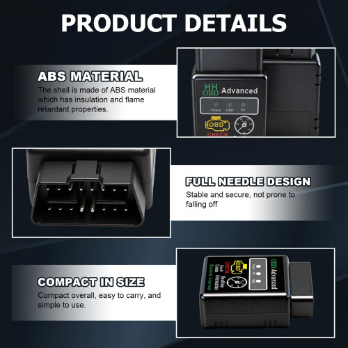 OBD2 Bluetooth Scanner, Wireless OBD II Car Diagnostic Code Reader 2