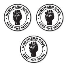 Northern Soul Round Circle Vinyl Self Adhesive Stickers, 97mm x 97mm