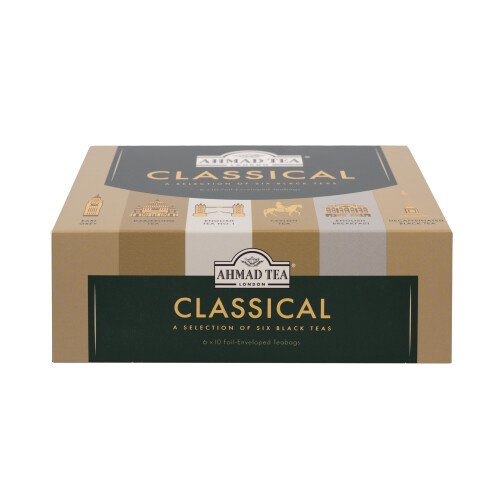 Ahmad Tea Gift Selection Pack | Classical Black Tea Selection | Black Tea & Decaf Tea | 60 Teabags | 6 Tea Blends | Tea Gift Set 2