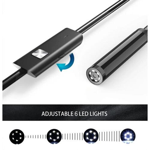 Type-C Endoscope Camera, IP67 Waterproof 6 LED USB Borescope for Android & PC - Length: 2m 2