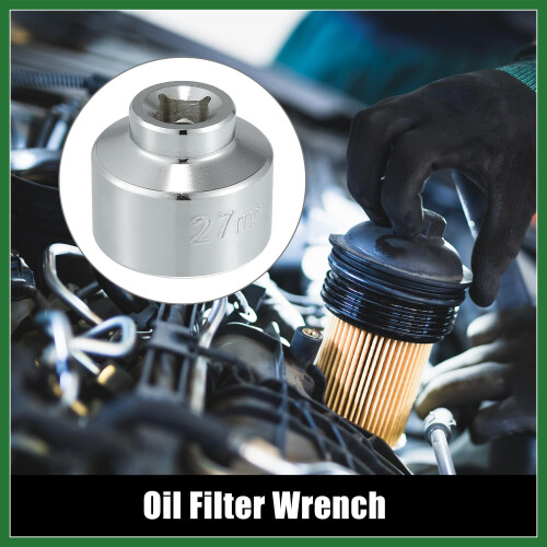 Motoforti 27mm Car Low Profile Oil Filter Wrench Cap Socket Remover Tools 1