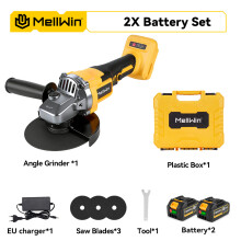 MELLWIN elektrische haakse slijper 125mm, borstelloos, 3 versnellingen, 2500W, voor houtbewerking