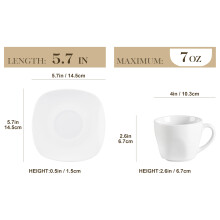 MALACASA Elisa servies set van 6 stuks, keramiek, lichtgrijs en wit