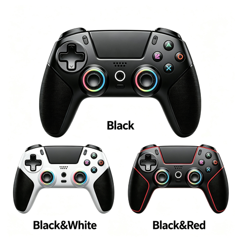 (Black) Wireless Controller for PlayStation 5 PS5 PC, Hall Joystick RGB Turbo Macro 1