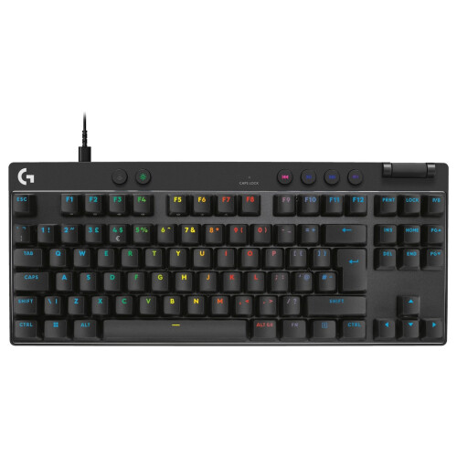 Refurbished Logitech Logitech Wired Gaming Keyboard Pro X  Backlit Keys TKL RAPID Programmable RGB