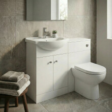 Modern Bathroom Toilet & Basin Sink Vanity Unit 1TH Furniture 1050mm Matte White