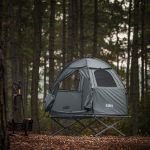 SoBuy OGS32-II campingtent, 1 persoon, 193x160x86 cm, 2-in-1 met bed en schoenenzakken, grijs