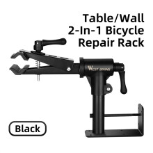 WEST BIKING Fietsreparatiestandaard, opvouwbaar, aluminiumlegering, 360 graden draaibaar, zwart