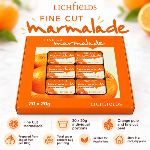 Lichfields Fine Cut Marmalade Portions 20 x 20g 1
