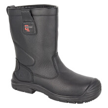 (UK 6) Grafters Mens Black Safety Rigger Boot with Steel Midsole