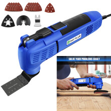 Oscillerende multifunctionele machine, 3800 W, 22000 tr/min, blauw, voor zagen, schuren en krabben