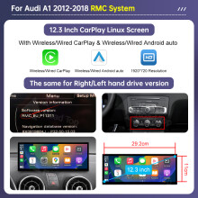 Road Top Multimedia Touchscreen, 12,3 Zoll, für Audi A1 2012-2018, mit kabellosem CarPlay und Android Auto