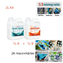 Epoxyhars AB, set van 2L, 1:1 mengverhouding, hoogglans voor DIY kunst en riviertafels