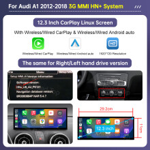 Road Top Autoradio, 12,3-Zoll-Touchscreen für Audi A1 2012–2018, kabelloses CarPlay und Android Auto