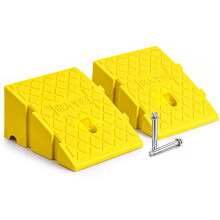 VOUNOT 2 Pack Kerb Ramps, 25x27x13 cm PP Threshold Ramps, Yellow