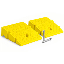 VOUNOT 2 Pack Kerb Ramps, 25x27x7 cm PP Threshold Ramps, Yellow
