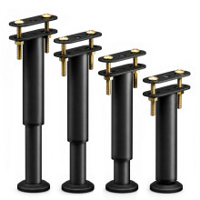 VOUNOT 4 Pack Adjustable Metal Bed Legs, 18-32 cm Height, Black