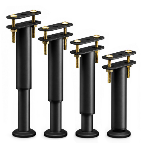 VOUNOT 4 Pack Adjustable Metal Bed Legs, 18-32 cm Height, Black