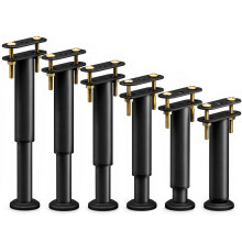VOUNOT 6 Pack Adjustable Metal Bed Legs, 18-32 cm Height, Black