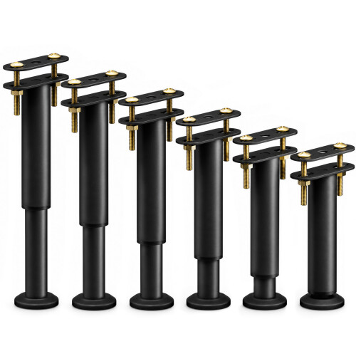 VOUNOT 6 Pack Adjustable Metal Bed Legs, 18-32 cm Height, Black