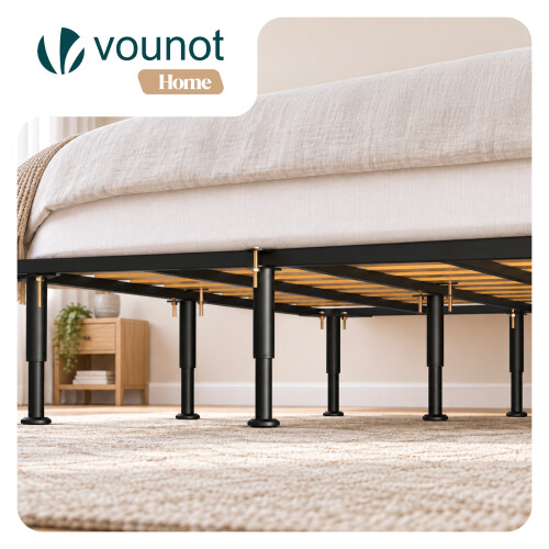 VOUNOT 6 Pack Adjustable Metal Bed Legs, 18-32 cm Height, Black 1