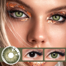 Lentes de contacto de color para cosplay, color verde, tamaño 14.2