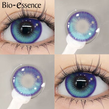 Lentes de contacto de color azul, lote de 2 con estuche, para cosplay y Halloween