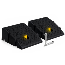 VOUNOT 2 Pack Kerb Ramps, 25x27x11 cm PP Threshold Ramps, Black