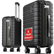 Travely Polycarbonate Cabin Suitcase 55x40x20cm - 20 Inch Suitable for Ryanair - 36L Including TSA Lock - Carry on - 10kg Suitcase, Cabin case