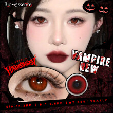 Lentes de contacto de color rojo, 14.2, lote de 2 para cosplay y Halloween