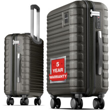 Travely Polycarbonate Cabin Suitcase 55x40x20cm - 20 Inch Suitable for Ryanair - 36L Including TSA Lock - Carry on - 10kg Suitcase, Cabin case