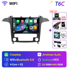 Srnubi Android 13 Autoradio, 2 Din Multimedia Navigationssystem mit CarPlay, Qualcomm 8-Kern Chip, für Ford S-MAX 2007-2015
