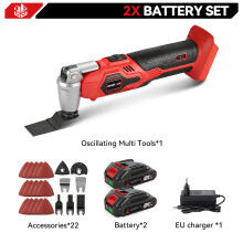 Herramienta multifunción oscilante, 20000 OPM, 6 velocidades, compatible con batería Makita 18V, 2 baterías y 1 cargador