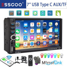 ESSGOO autoradio, 7 inch HD touchscreen, 2 DIN, draadloos CarPlay en Android Auto, Bluetooth 5.0