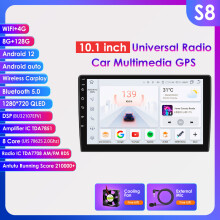 Hizpo autoradio, 2din, 10,1 inch scherm, Android 13, 8GB RAM, 128GB opslag, CarPlay en GPS navigatie