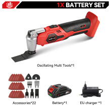 Herramienta multifunción oscilante 18V, 6 velocidades, 600W, para carpintería y corte