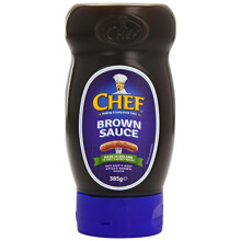 Chef Sauce Brown Squeezy Top Down 385 g (Pack of 6)