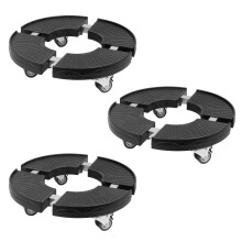 KCT 3 Pack Adjustable Plant Caddy with Wheels Heavy Duty Rolling Trolley for Potted Indoor House Garden Plants Pot Portable Stand Holder Mover Cart