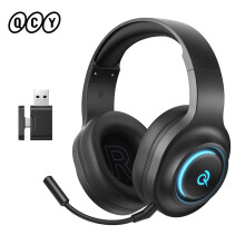 QCY V200 Heroad gaming headset, zwart, Bluetooth 6.0, 7.1 surround sound, 2.4 GHz draadloos