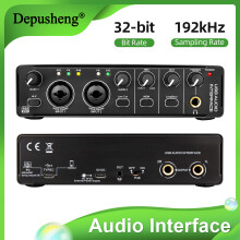 Depusheng MD32 audio-interface, geluidskaart voor computeropname, met 48V aansluiting voor condensatormicrofoon