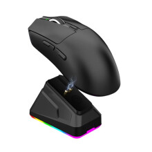 Mouse da Gioco Wireless X11 PAW3311, Mouse Wireless Tri-Modalità 12000 DPI 1000 Hz, 2.4G, Cablato, RGB, Base di Ricarica, Nero