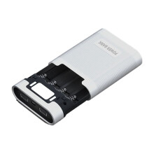 Selbstbau-Powerbank-Gehäuse mit 4 X 18650-Akkus, 10000 MAh, 2 USB-Anschlüssen und LED-Licht für Handy und Tablet DIY Power Shell PD22,5W B