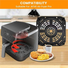Zubehör für die für AF141 5QT Heißluftfritteuse: 8,43" X 8,43" Quadratische Grillpfanne, Grillplatte, Crisperplatte