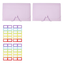 2 Sets A6 Organizer Kit with 12 Expandable Pockets and Rainbow Label Stickers