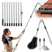 Gutter Cleaner 4m Telescopic Roof Gutter Cleaning Tool Adjustable Angle Pole UK