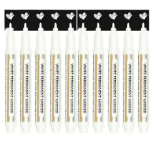 10 Pcs DIY Waterproof White Highlight Waterproof Pens Student Supplies Craftwork Pen Graffiti Art Painting