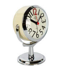 Cute Alarm Clock - Silent, Bedside, Bedroom, Kids Night Light, Portable, Modern Design Beige