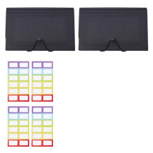 2 Sets A6 Organizer Kit with 12 Expandable Pockets and Rainbow Label Stickers Black