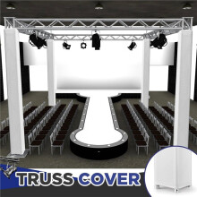 2 Pcs Truss Cover Sleeve Box Truss Scrim,6.56 Ft X 12 in Elastic Spandex Scrim Fabric for Seamless Integration White